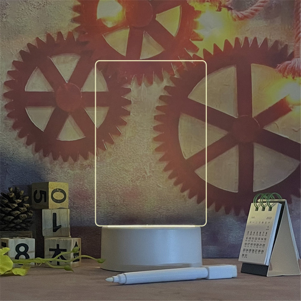 3D Transparent Calendar Table Writing Board Bed Lamp