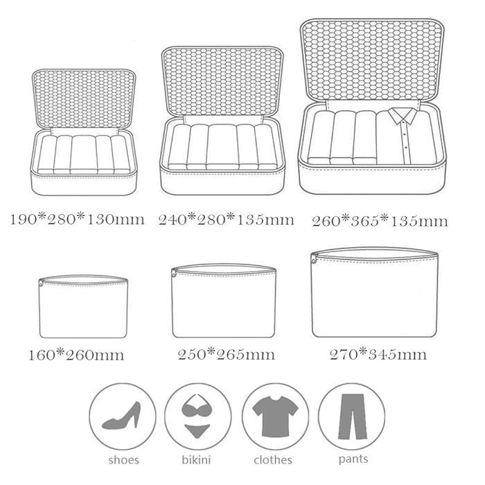 Set Of Travel Storage Bags for Luggage Organizer