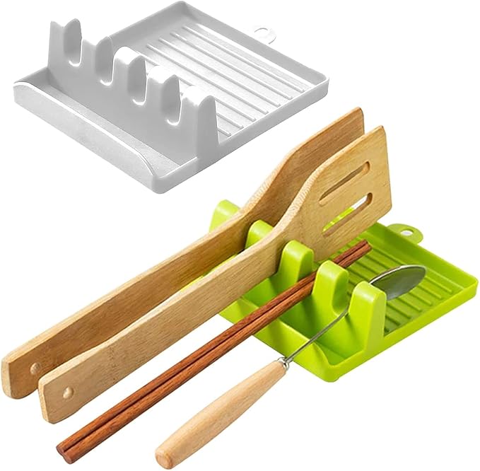 Non-Slip Spoon and Lid Rest Kitchen Utensils Organizer