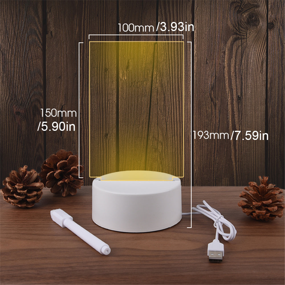 3D Transparent Calendar Table Writing Board Bed Lamp