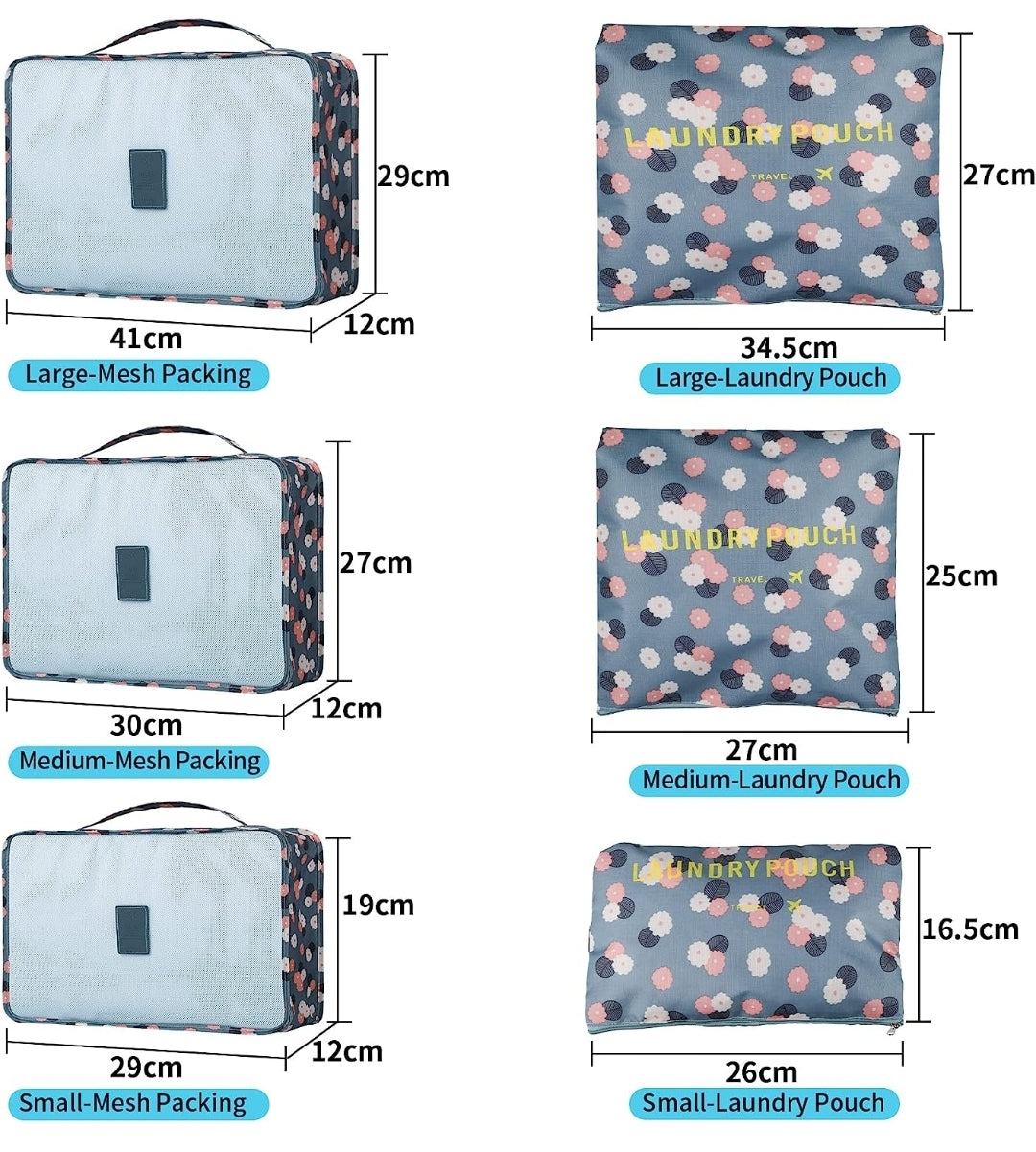 Set Of Travel Storage Bags for Luggage Organizer
