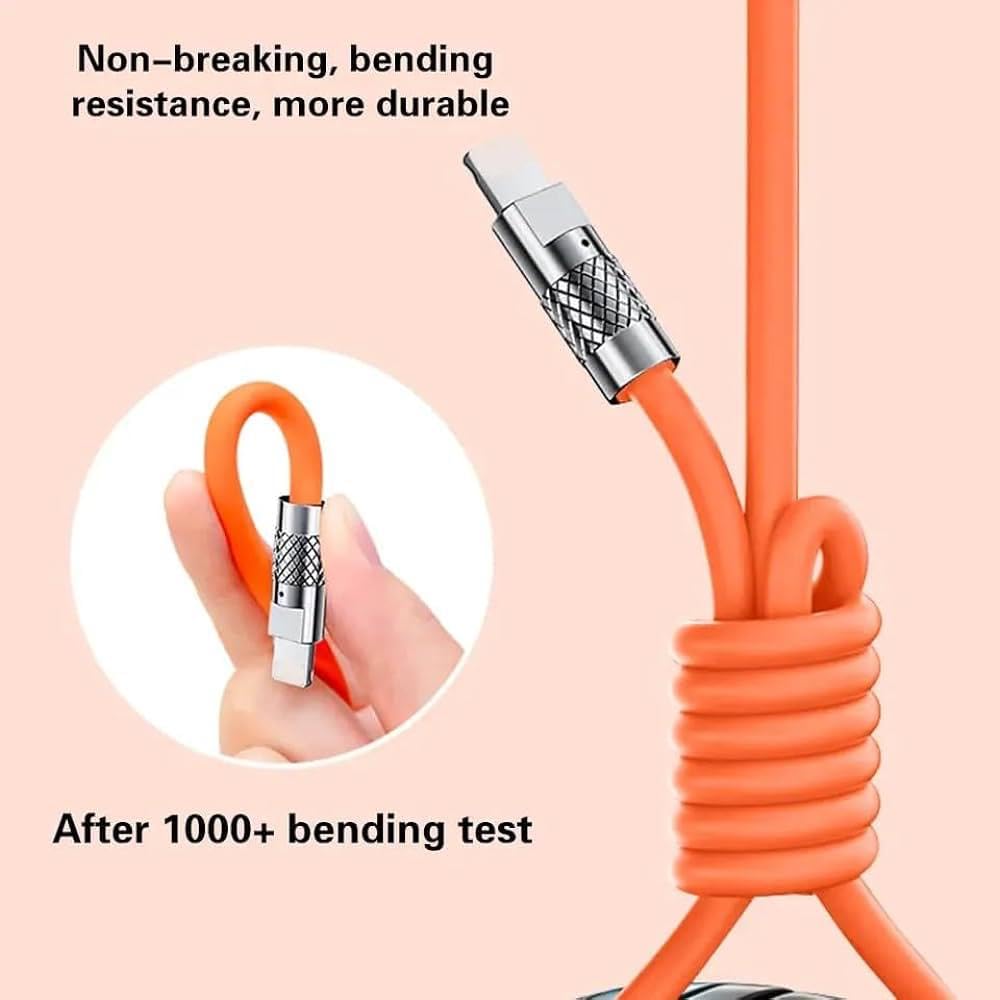 120W 6A 3in1 Type C Fast Charging Usb Cable