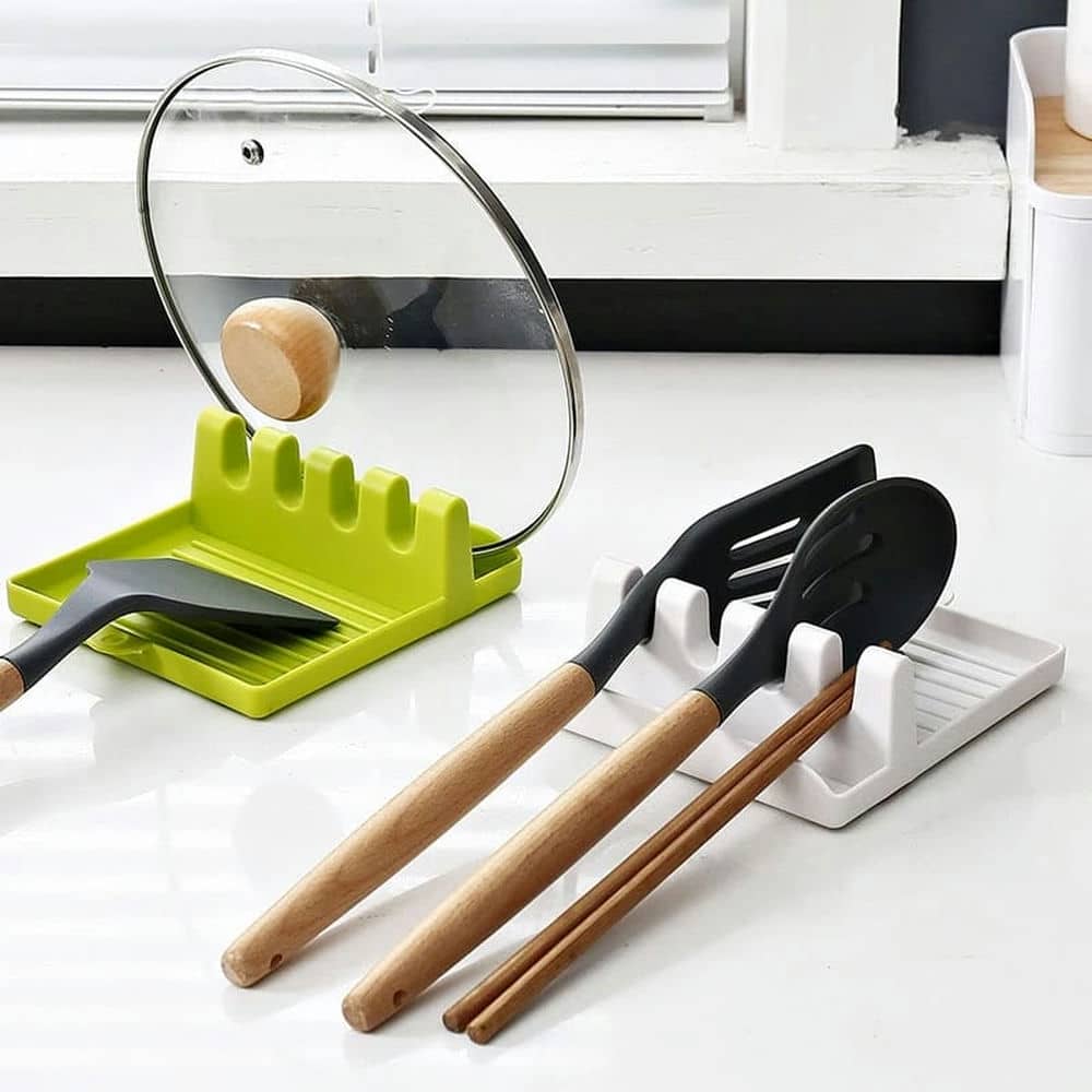 Non-Slip Spoon and Lid Rest Kitchen Utensils Organizer