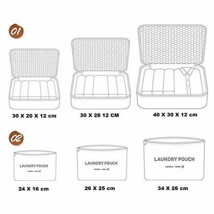 Set Of Travel Storage Bags for Luggage Organizer