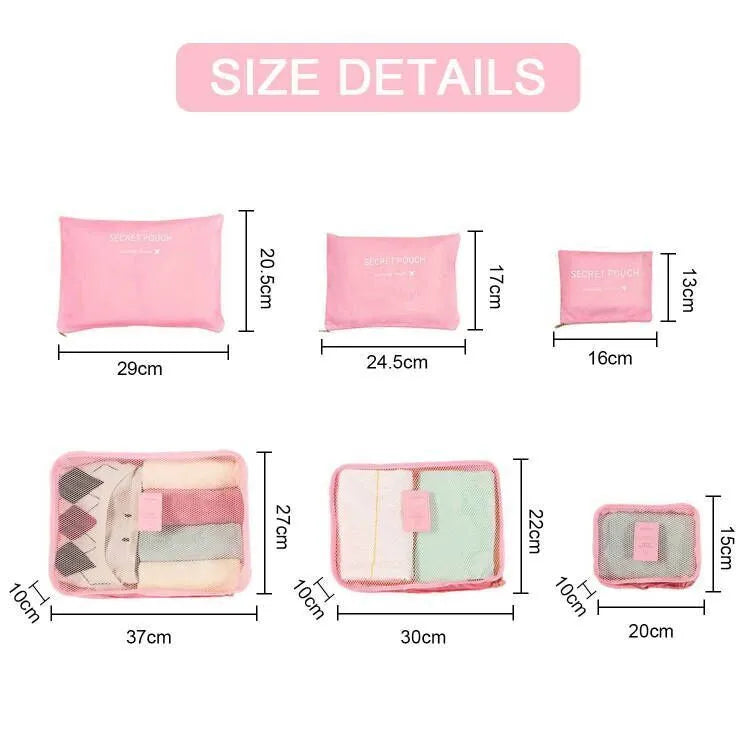 Set Of Travel Storage Bags for Luggage Organizer