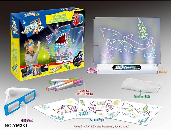 3D Magic Drawing Board With Lights