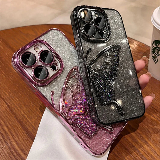 Iphone Flash Butterfly Glitter Mobile Cases