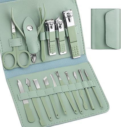 16 Pcs Pedicure Set With Leather Case