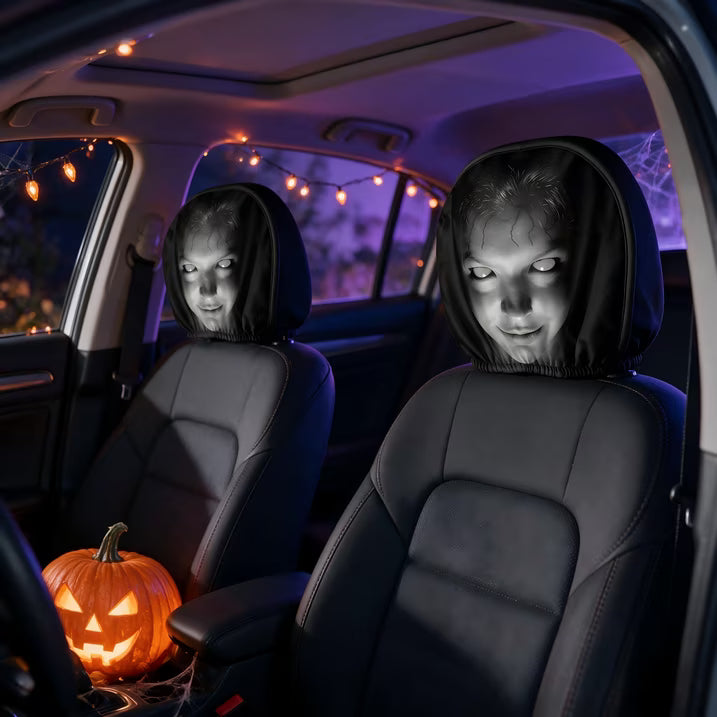 Horror Scary Face Car Headrest Covers