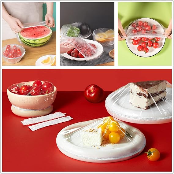 Reusable Food Preserving Fresh Keeping Elastic Covers (100 Pcs bag)