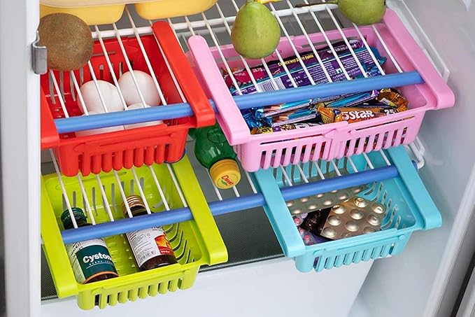 Adjustable Fridge Storage Baskets