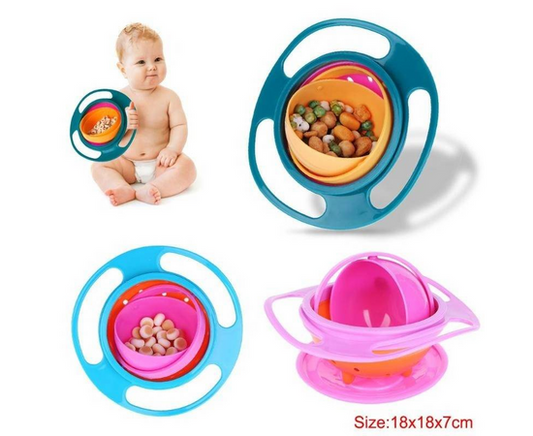 Original Gyro Bowl Baby Feeding Dish 360 Rotate Spill-Proof Baby Gyro Bowl Children's Tableware Baby Gyro Bowl Kids Eating Bowl