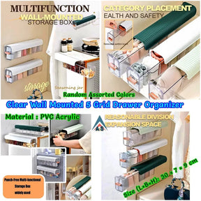 Wall Mounted Six Tier Storage Organizer