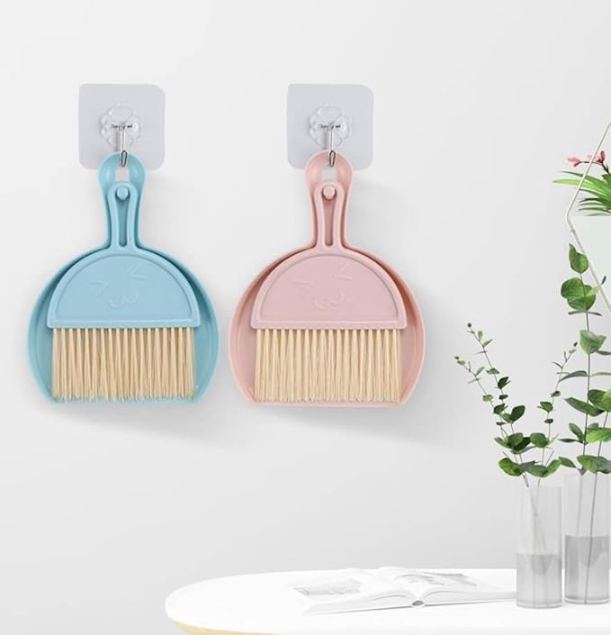 Mini Broom With Dust Pan and Hanging Holder