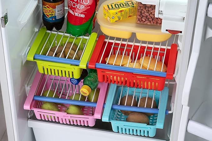 Adjustable Fridge Storage Baskets