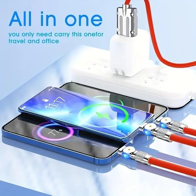 120W 6A 3in1 Type C Fast Charging Usb Cable