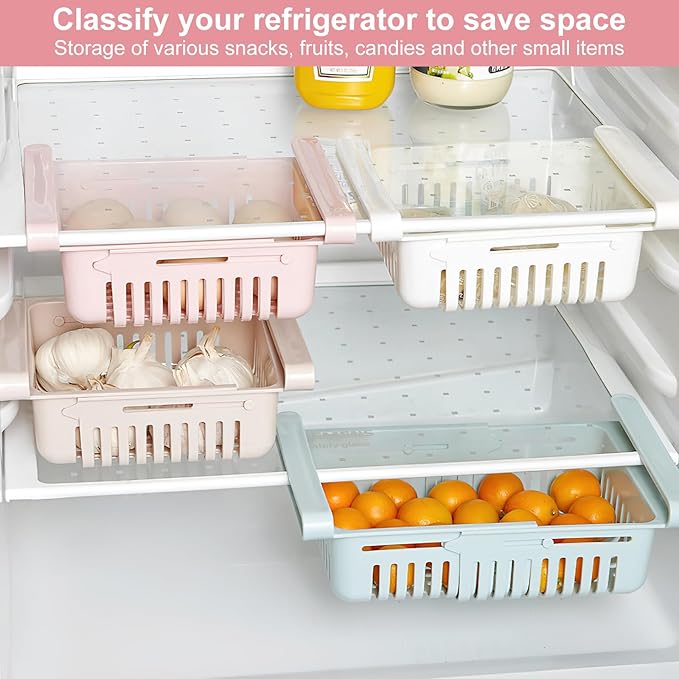 Adjustable Fridge Storage Baskets