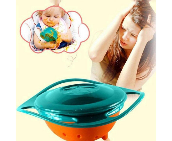 Original Gyro Bowl Baby Feeding Dish 360 Rotate Spill-Proof Baby Gyro Bowl Children's Tableware Baby Gyro Bowl Kids Eating Bowl