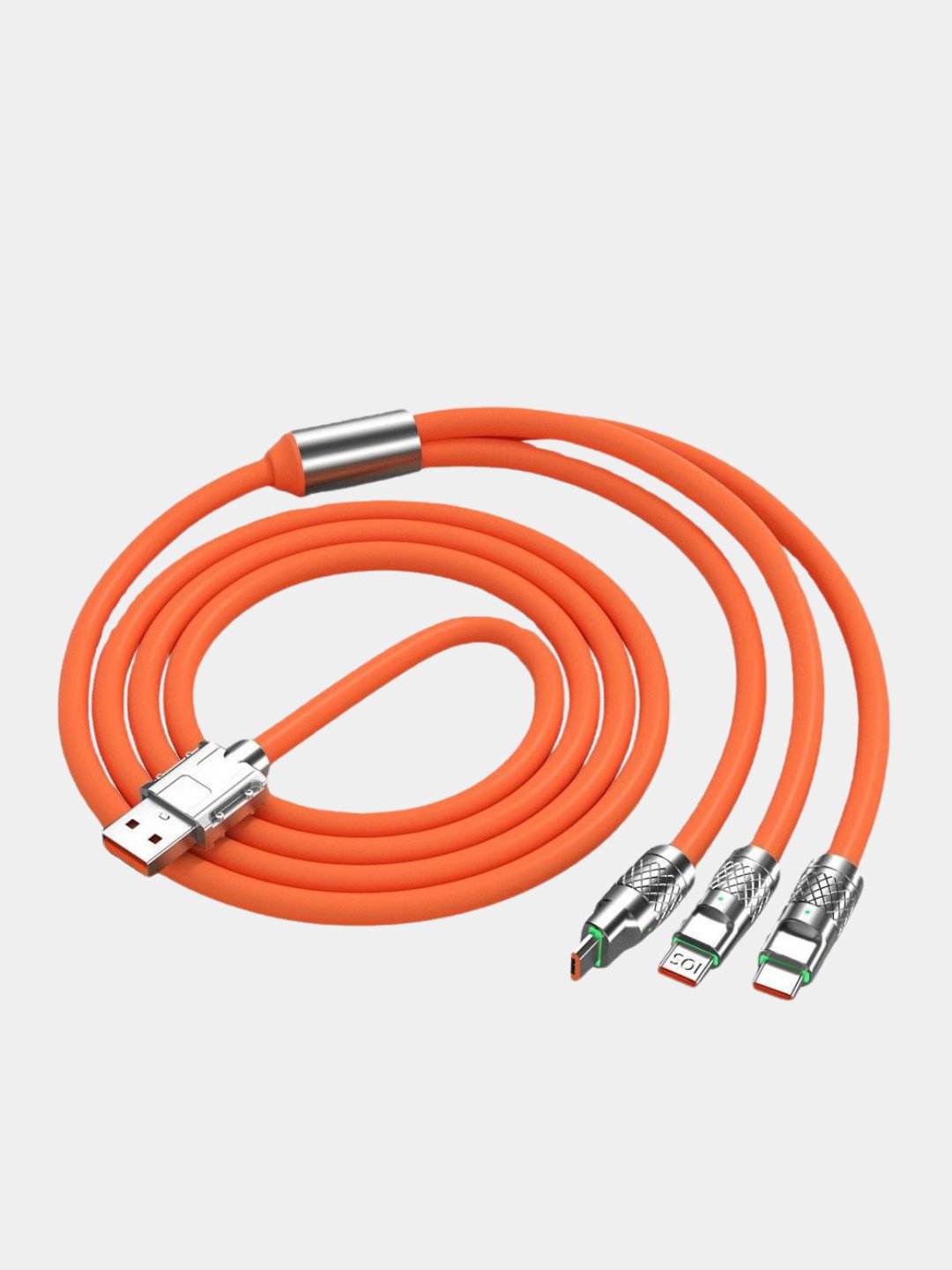 120W 6A 3in1 Type C Fast Charging Usb Cable