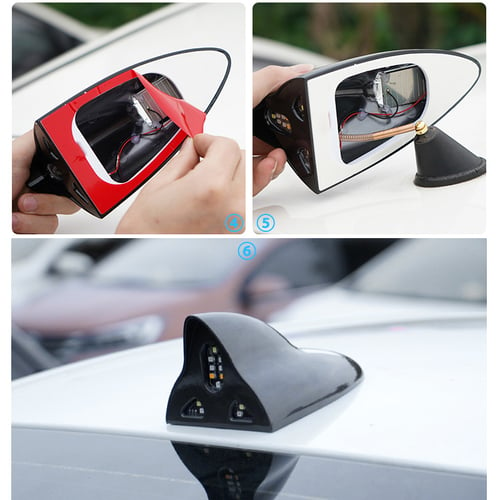 Car Solar Shark Fin Warning Light Antenna