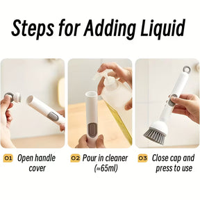 Adjustable Soap Dispensing Dish Brush for Sink & Cookware