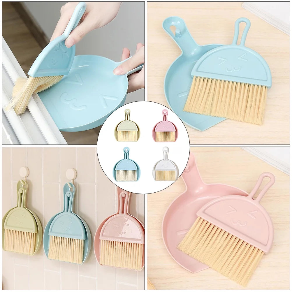 Mini Broom With Dust Pan and Hanging Holder