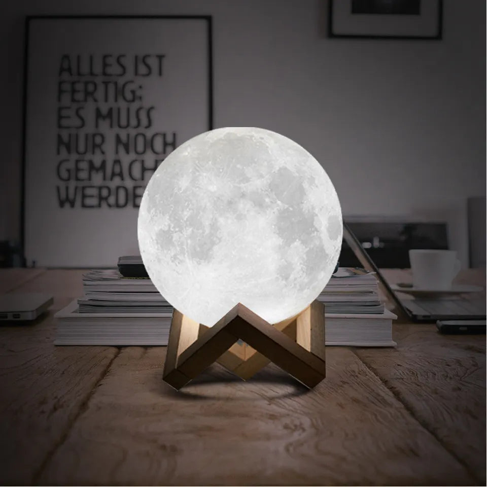 Moon Lamp, 3D Printing Moon Night Light with Stand Touch