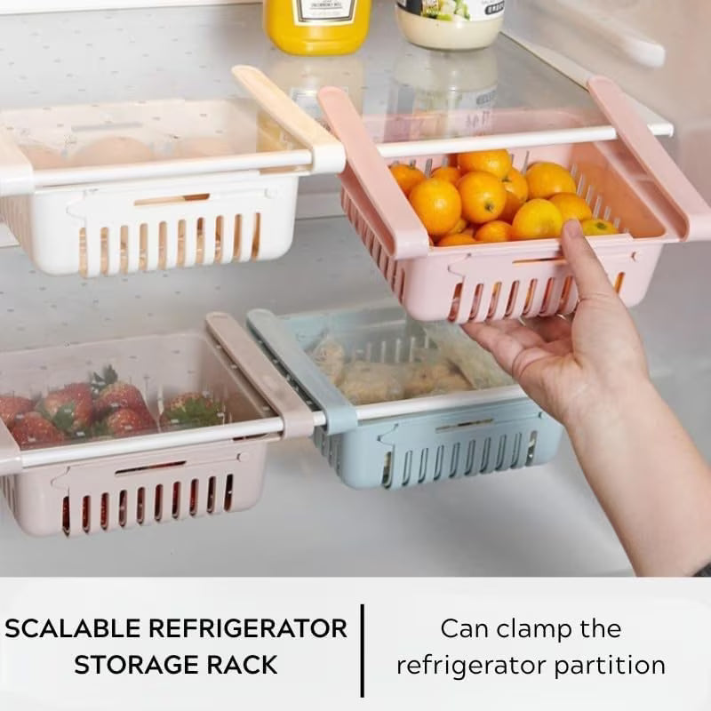 Adjustable Fridge Storage Basket (2 Pack)