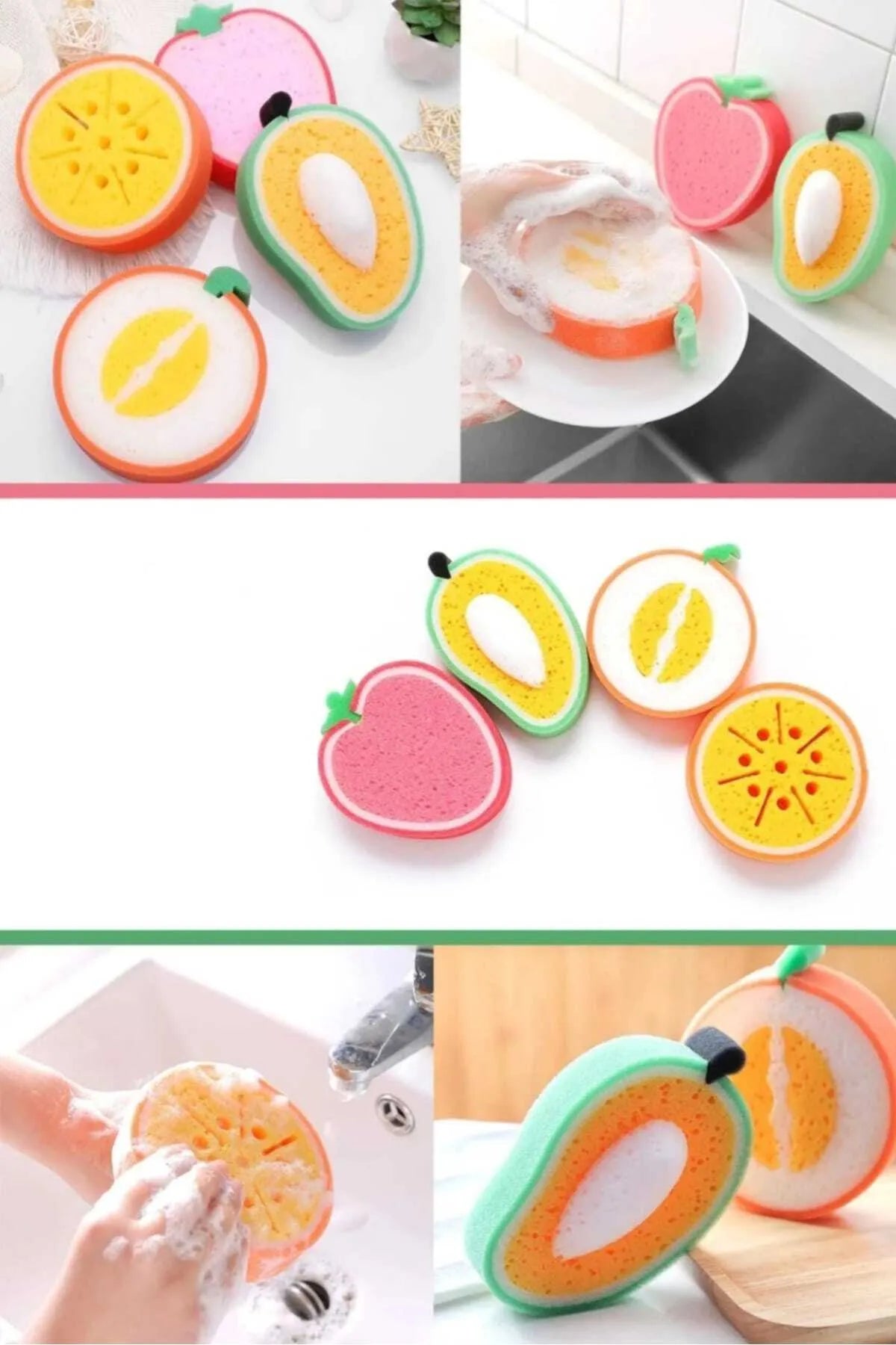 Multipurpose Fruit Shape Soft and Gentle Cleaning Sponge