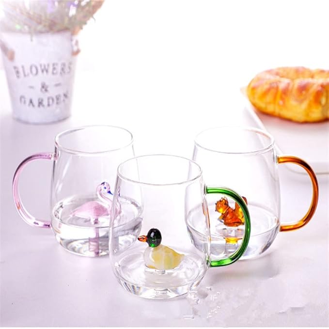 3D Borosilicate Glass Cute Animal with Cup