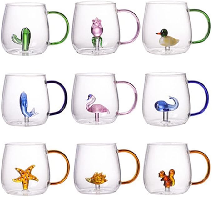 3D Borosilicate Glass Cute Animal with Cup