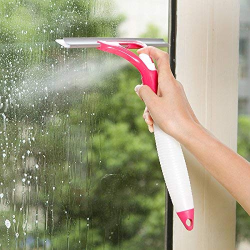 2 In 1 Window Cleaner Glass Wiper With Inbuilt Spray Bottle