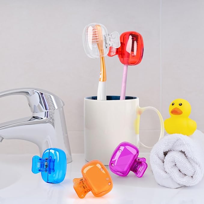 Portable Toothbrush Protector Covering Clips