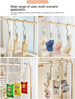 Multipurpose Hooks hanger with Clips (Pack Of 5)