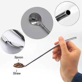 Stainless Steel Drinking Straw Spoons