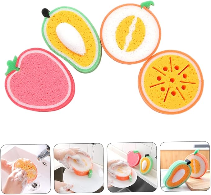 Multipurpose Fruit Shape Soft and Gentle Cleaning Sponge