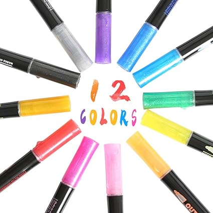 Outline Twelve Colours Double Line Marker