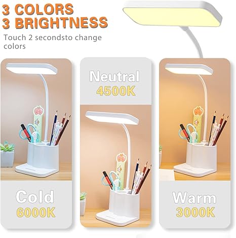 Chargeable LED Desk Lamp with Pen Holder