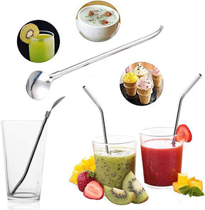 Stainless Steel Drinking Straw Spoons