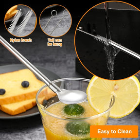 Stainless Steel Drinking Straw Spoons