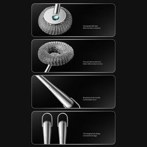 Long Handle Stainless Steel Wire Ball Cleaning Brush