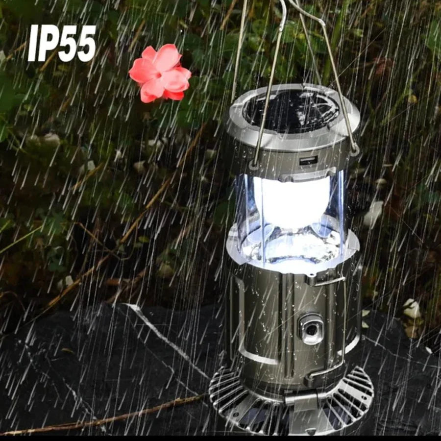 3 in 1 Portable Solar Outdoor Led Camping Lantern with Fan