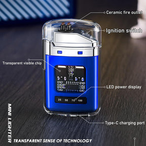 Rechargeable Dual Electric Arc Lighter with LED Display