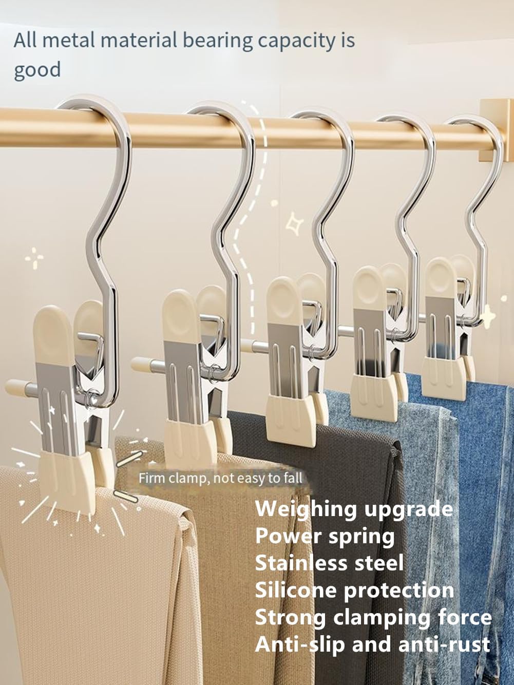 Multipurpose Hooks hanger with Clips (Pack Of 5)