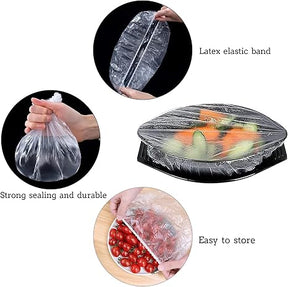 Reusable Food Preserving Fresh Keeping Elastic Covers (100 Pcs bag)