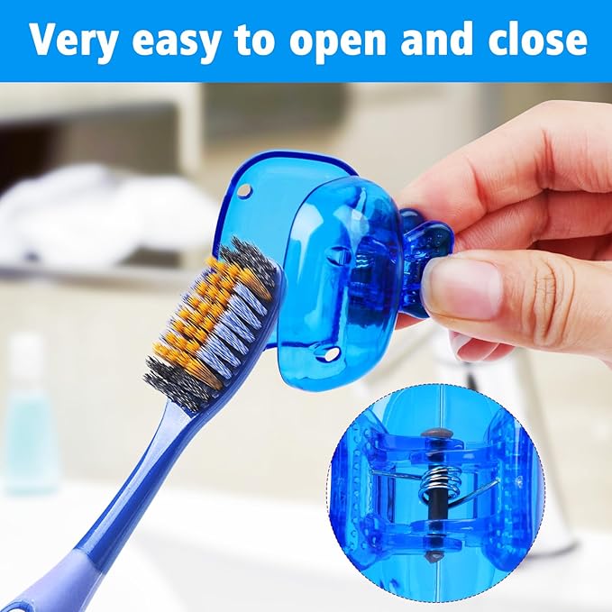 Portable Toothbrush Protector Covering Clips