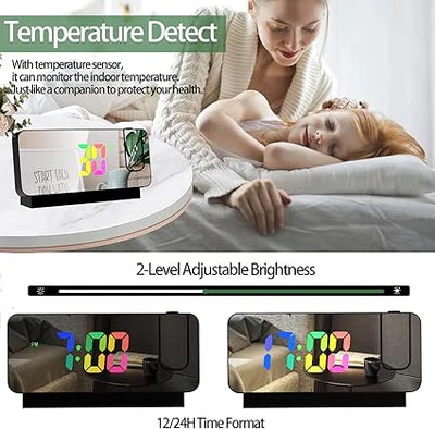 COLOR LED RECHARGEABLE PROJECTION ALARM CLOCK WITH PROJECTION ON CEILING