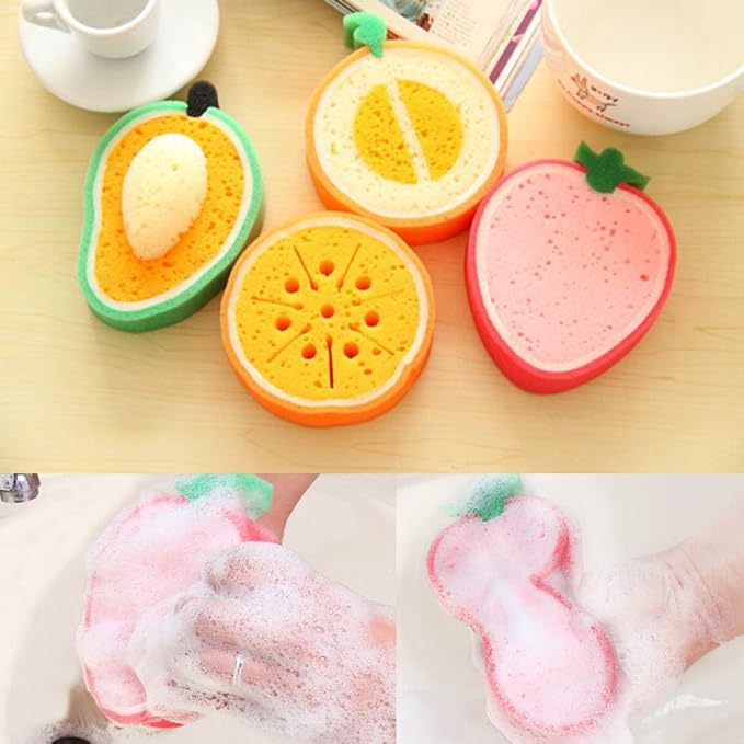 Multipurpose Fruit Shape Soft and Gentle Cleaning Sponge