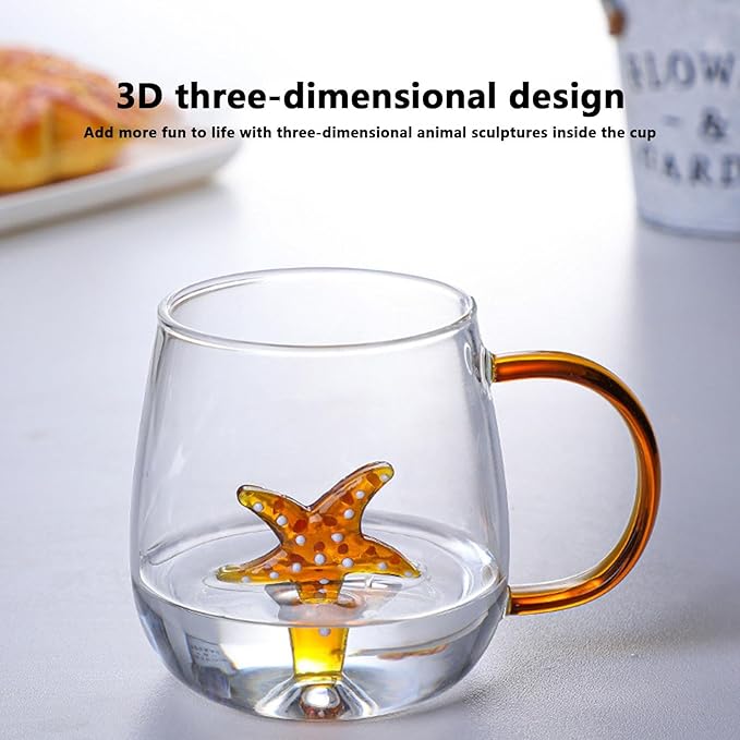 3D Borosilicate Glass Cute Animal with Cup