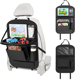 Multifunctional Car Back Seat Organizer With Foldable Table Tray Artificial Leather